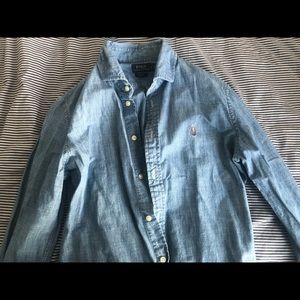 Ralph Lauren chambray button up slim fit women’s size 10